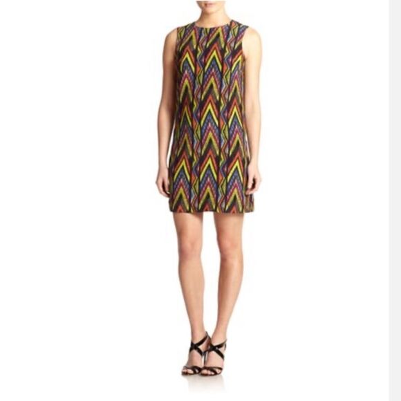 M MISSONI Women's Zigzag-print Silk Shift Dress - Picture 12 of 12
